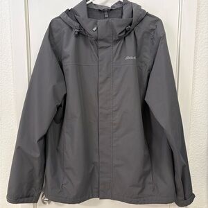 Men’s Eddie Bauer Rain Jacket Gray Size L